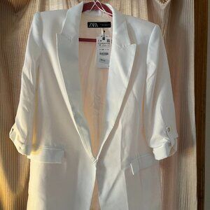 ZARA Blazer White Ladies Medium NWT